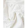 image:imageMakeMeChic Womens Eyelet Embroidery Halter Dress Backless Tiered Ruffle A Line Shirred Mini DressesWhite
