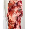image:imageMakeMeChic Womens Floral Cowl Neck Cami Dress Backless Ruffle Bodycon Cocktail Maxi DressesMulticolor