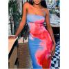 image:imageMakeMeChic Womens Floral Strapless Tube Dress Cocktail Bodycon Maxi DressMulticolor