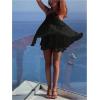 image:imageMakeMeChic Womens Halter Dress Tie Open Back Twist Sleeveless Flowy A Line Mini DressesBlack