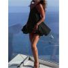 image:imageMakeMeChic Womens Halter Dress Tie Open Back Twist Sleeveless Flowy A Line Mini DressesBlack