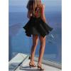 image:imageMakeMeChic Womens Halter Dress Tie Open Back Twist Sleeveless Flowy A Line Mini DressesBlack