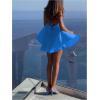 image:imageMakeMeChic Womens Halter Dress Tie Open Back Twist Sleeveless Flowy A Line Mini DressesBlue