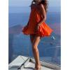 image:imageMakeMeChic Womens Halter Dress Tie Open Back Twist Sleeveless Flowy A Line Mini DressesOrange