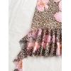 image:imageMakeMeChic Womens Leopard Print Floral Halter Dress Draped Tiered Ruffle Bodycon Y2k Mini Dresses Multicolor XSmall
