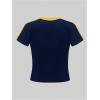 image:imageMakeMeChic Womens Letter Print T Shirt Fitted Short Sleeve Y2K Jersey Crop Tops