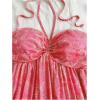 image:imageMakeMeChic Womens Paisley Print Halter Tie Back Sleeveless Ruched A Line Mini DressHot Pink