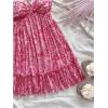 image:imageMakeMeChic Womens Paisley Print Halter Tie Back Sleeveless Ruched A Line Mini DressRed