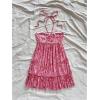 image:imageMakeMeChic Womens Paisley Print Halter Tie Back Sleeveless Ruched A Line Mini DressRed