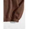 image:imageMakeMeChic Womens Plus Size Casual Cute oversized Long Sleeve Round Crew Neck Sweatshirt Pullover Top Coffee Brown XL