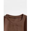 image:imageMakeMeChic Womens Plus Size Casual Cute oversized Long Sleeve Round Crew Neck Sweatshirt Pullover Top Coffee Brown XL