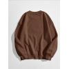 image:imageMakeMeChic Womens Plus Size Casual Cute oversized Long Sleeve Round Crew Neck Sweatshirt Pullover Top Coffee Brown XL
