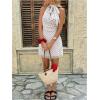 image:imageMakeMeChic Womens Polka Dots Halter Mini Dress Tie Backless Ruched Straight Hem Short DressesWhite