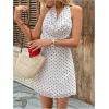 image:imageMakeMeChic Womens Polka Dots Halter Mini Dress Tie Backless Ruched Straight Hem Short DressesWhite