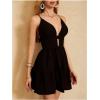 image:imageMakeMeChic Womens Spaghetti Strap Backless Cami Dress Cut Out Ruffle Tiered A Line Summer Mini Dresses SundressBlack a