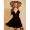 image:imageMakeMeChic Womens Spaghetti Strap Backless Cami Dress Cut Out Ruffle Tiered A Line Summer Mini Dresses SundressBlack a