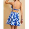 image:imageMakeMeChic Womens Spaghetti Strap Backless Cami Dress Cut Out Ruffle Tiered A Line Summer Mini Dresses SundressBlue and White