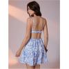 image:imageMakeMeChic Womens Spaghetti Strap Backless Cami Dress Cut Out Ruffle Tiered A Line Summer Mini Dresses SundressLight Blue White