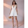 image:imageMakeMeChic Womens Spaghetti Strap Backless Cami Dress Cut Out Ruffle Tiered A Line Summer Mini Dresses SundressWhite