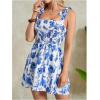 image:imageMakeMeChic Womens Summer Floral Mini Dress Shirred Tie Shoulder Sleeveless A Line Short Cami SundressesMulticolor D