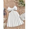 image:imageMakeMeChic Womens Summer Flowy Vacation Dress Sleeveless Flare Mini Beach DressesWhite