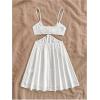 image:imageMakeMeChic Womens Summer Flowy Vacation Dress Sleeveless Flare Mini Beach DressesWhite