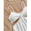 image:imageMakeMeChic Womens Summer Flowy Vacation Dress Sleeveless Flare Mini Beach DressesWhite