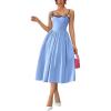 image:imageMakeMeChic Womens Floral Midi Dresses Embroidered Spaghetti Strap Boho Formal Wedding DressBlue
