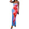 image:imageMakeMeChic Womens Floral Strapless Tube Dress Cocktail Bodycon Maxi DressMulticolor