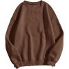image:imageMakeMeChic Womens Plus Size Casual Cute oversized Long Sleeve Round Crew Neck Sweatshirt Pullover Top Coffee Brown XL