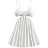 image:imageMakeMeChic Womens Summer Flowy Vacation Dress Sleeveless Flare Mini Beach DressesWhite