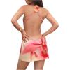 image:imageMakeMeChic Womens Y2K Floral Halter Dress Criss Cross Open Back Sleeveless Party Mini Dresses with 3D FlowerMulticolor