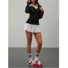 image:imageMakeMeChic Womens 2 in 1 Shirt Dress Long Sleeve Collared Pleated Knit Mini DressesBlack