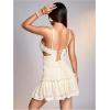 image:imageMakeMeChic Womens Cami Dress Spaghetti Strap Backless Cut Out Ruffle Hem A Line Mini SundressBeige