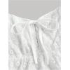 image:imageMakeMeChic Womens Mesh Eyelet Embroidery Spaghetti Strap Cami Dress Backless Summer Mini Dresses SundressWhite