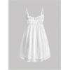 image:imageMakeMeChic Womens Mesh Eyelet Embroidery Spaghetti Strap Cami Dress Backless Summer Mini Dresses SundressWhite