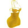 image:imageMakeMeChic Womens Pearls Halter Dress Tie Open Back Knit Bodycon Y2k Mini DressesYellow