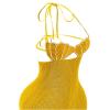 image:imageMakeMeChic Womens Pearls Halter Dress Tie Open Back Knit Bodycon Y2k Mini DressesYellow