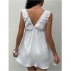image:imageMakeMeChic Womens Ruffle Tank Dress Summer Sleeveless Flowy Short Dresses SundressWhite