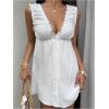 image:imageMakeMeChic Womens Ruffle Tank Dress Summer Sleeveless Flowy Short Dresses SundressWhite