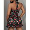 image:imageMakeMeChic Womens Summer Cherry Print Mini Dress Polka Dots Halter Bodycon Short DressesMulticolor