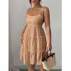 image:imageMakeMeChic Womens Summer Mini Dress Spaghetti Strap Sundress Boho Beach Wedding Guest DressesApricot
