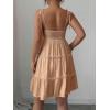 image:imageMakeMeChic Womens Summer Mini Dress Spaghetti Strap Sundress Boho Beach Wedding Guest DressesApricot
