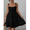 image:imageMakeMeChic Womens Summer Mini Dress Spaghetti Strap Sundress Boho Beach Wedding Guest DressesBlack