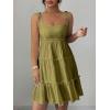 image:imageMakeMeChic Womens Summer Mini Dress Spaghetti Strap Sundress Boho Beach Wedding Guest DressesMustard Yellow