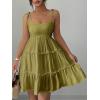 image:imageMakeMeChic Womens Summer Mini Dress Spaghetti Strap Sundress Boho Beach Wedding Guest DressesMustard Yellow