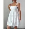 image:imageMakeMeChic Womens Summer Mini Dress Spaghetti Strap Sundress Boho Beach Wedding Guest DressesWhite