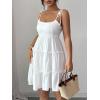 image:imageMakeMeChic Womens Summer Mini Dress Spaghetti Strap Sundress Boho Beach Wedding Guest DressesWhite
