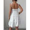image:imageMakeMeChic Womens Summer Mini Dress Spaghetti Strap Sundress Boho Beach Wedding Guest DressesWhite