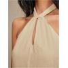 image:imageMakeMeChic Womens Summer Tie Backless Halter Dress Cut Out Sleeveless Lined Short DressesApricot